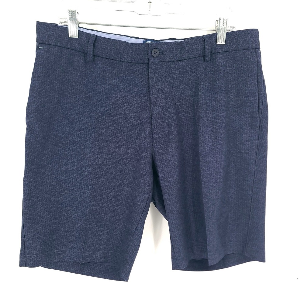 Peter Millar Crown Crafted Shorts Mens 35 Blue AOP Performance Golf Stretch